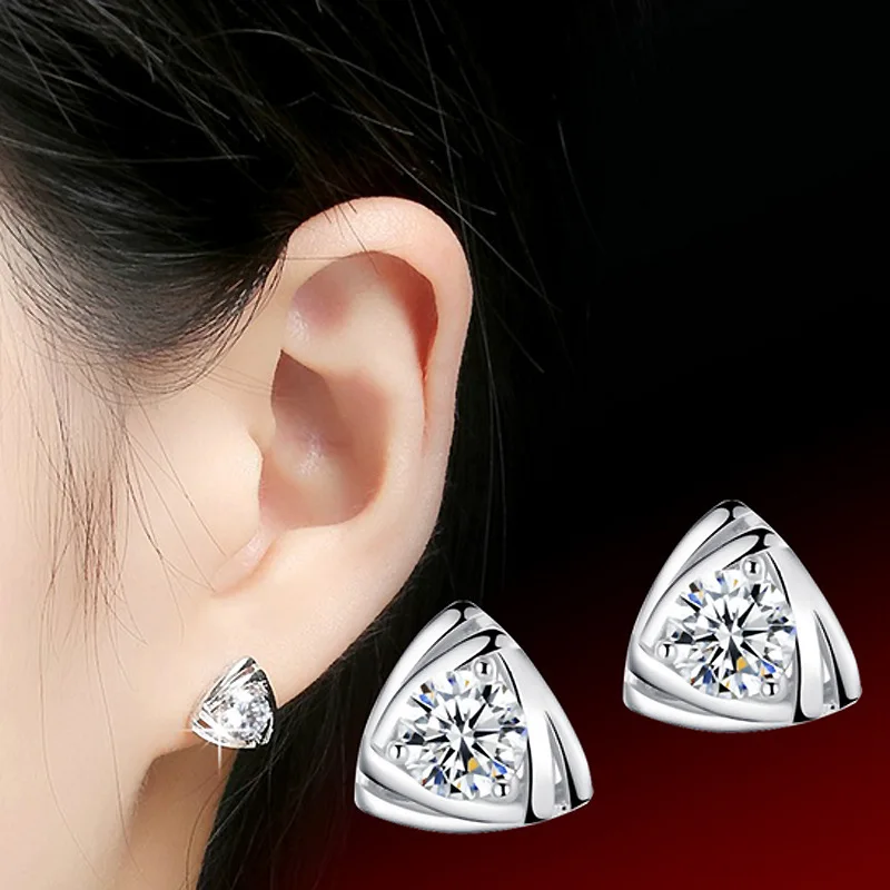 Женские Двойные треугольные серьги boucle d'oreille brincos серебристые ювелирные