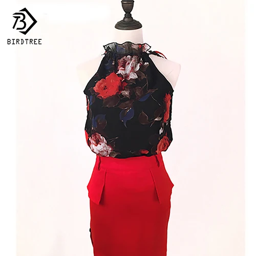 Женская блузка с цветочным принтом Add Two Colors Европейская летняя без рукавов