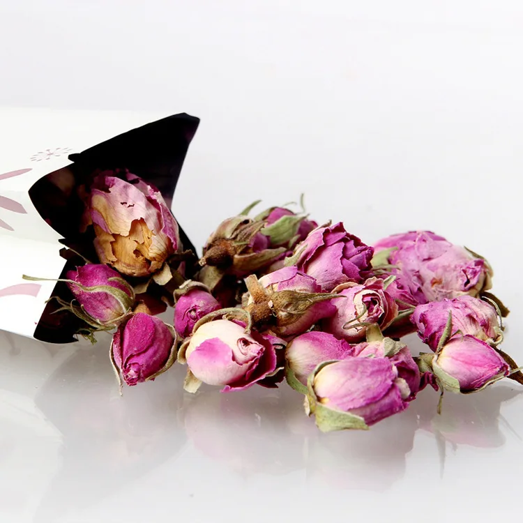 France rose tea 100% Organic Imperial Dried Red Rose bud blooming Herbal flower 50g/Can Tinned Free Shipping |