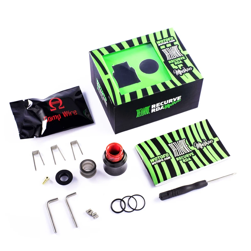 2018 New Original Wotofo Recurve RDA 24mm 510/squonk pin single coil 810 resin drip tip rebuildable dripping atomizer e-cig tank |