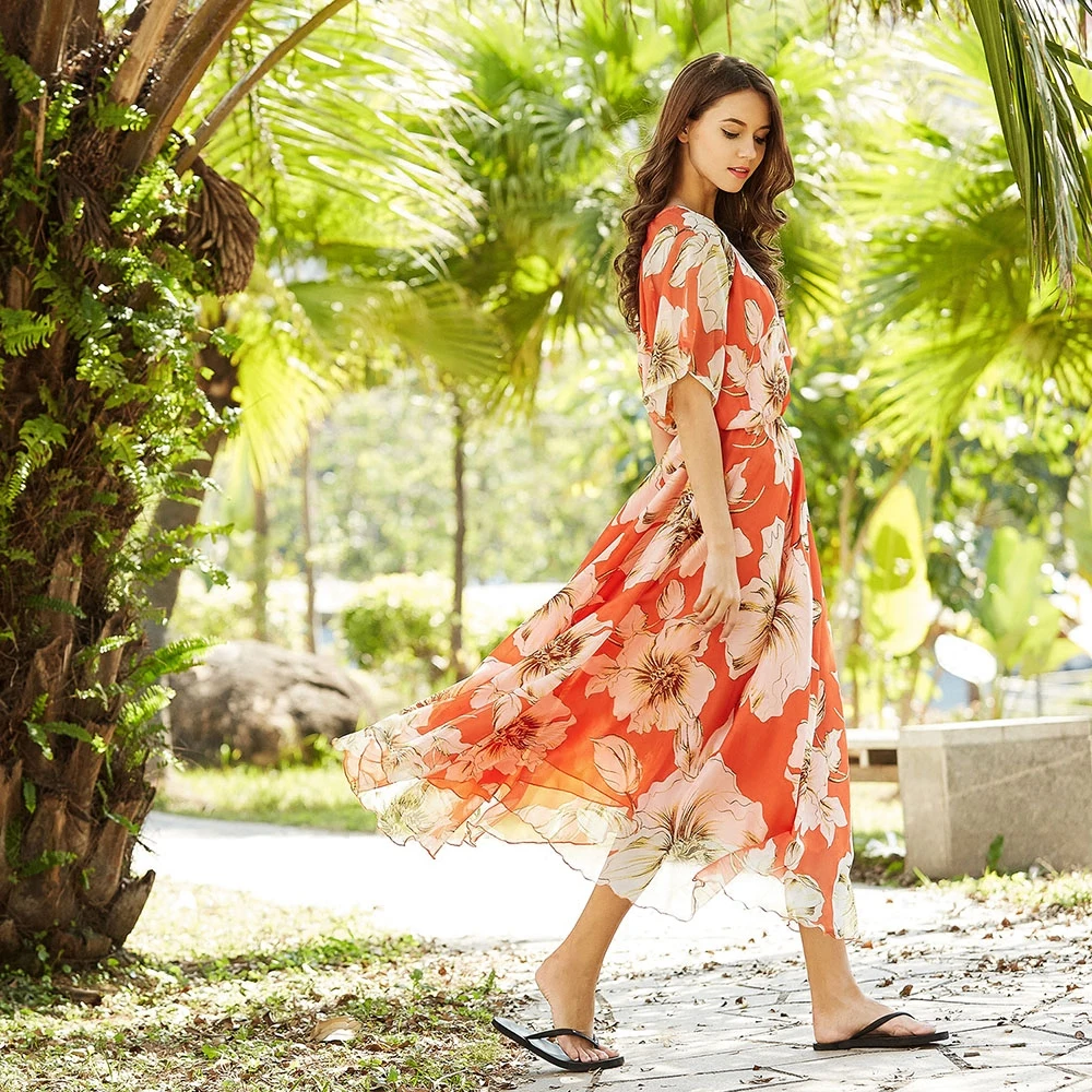 Шифоновое пляжное платье макси для беременных в богемном стиле|chiffon beach dress|maxi