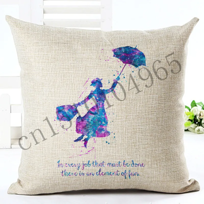 Окрашенный стиль зонтик Подушка с изображением женщины диван пледы наволочка