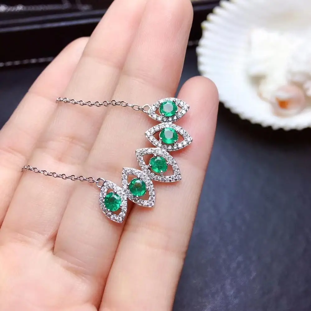 Ожерелье женское из серебра 925 пробы с драгоценными камнями подарок на день