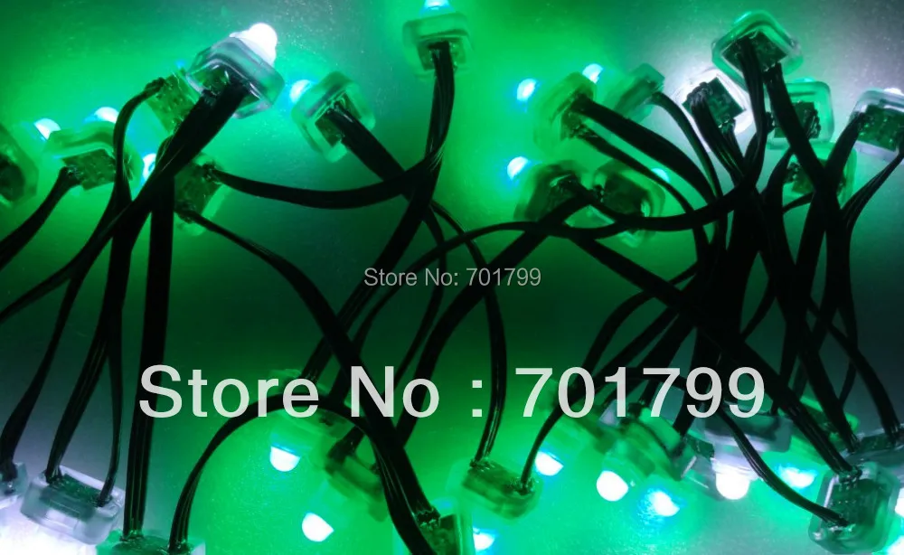 50 шт DC5V WS2811 Светодиодный пиксельный узел номинал IP68 Полностью черный провод