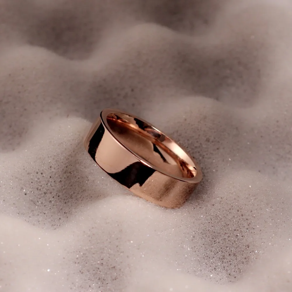 MOREDEAR Le.Baiser 6 мм 316 Кольцо из титановой нержавеющей стали цвета розового золота