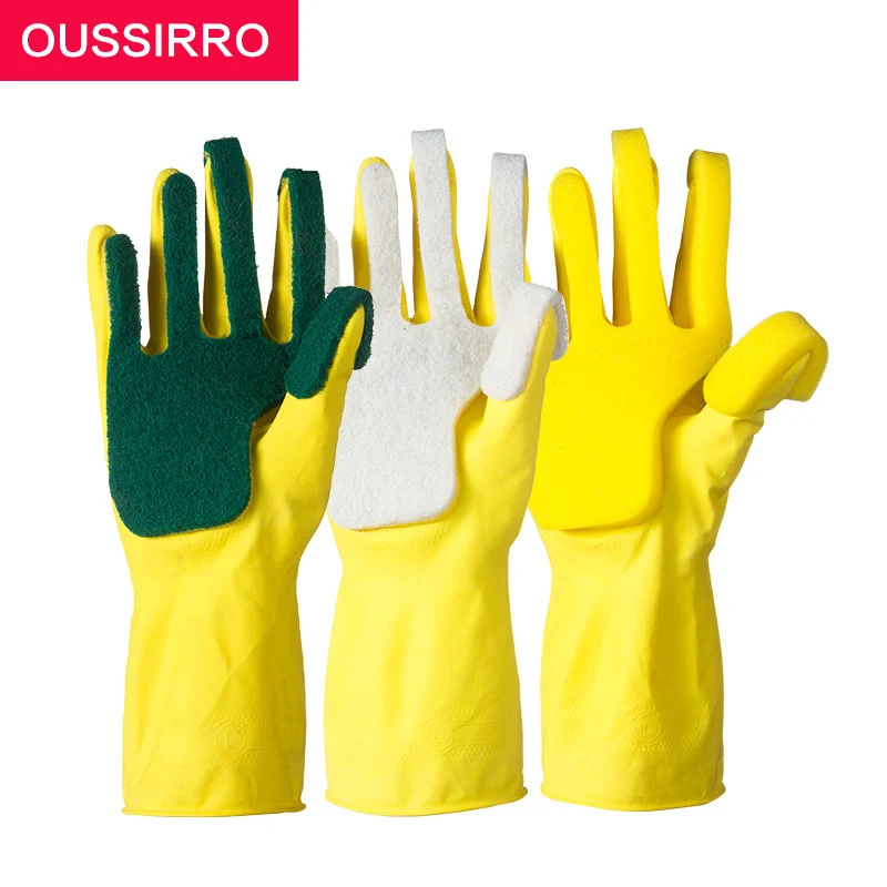 1pcs Happy Sale Rubber Latex Dish Washing Cleaning Long Gloves Household Kitchen Glove color random | Дом и сад