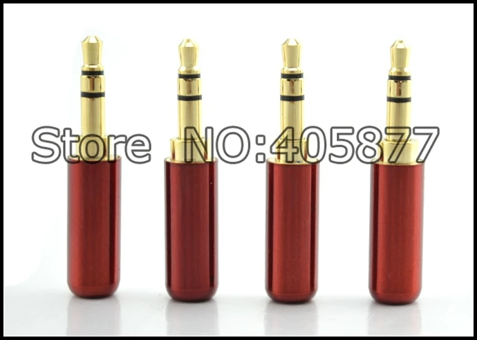 10 шт. красный 3 5 мм стерео 24k золотой аудио адаптер для пайки разъем|adapter plug|plug