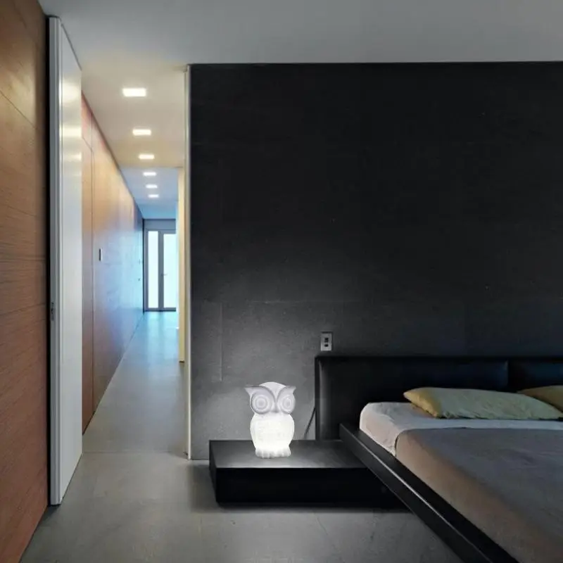 Akdsteel 1 Вт светодиодный свет ночи Сова Форма белый/теплый ПВХ настольная лампа indoor