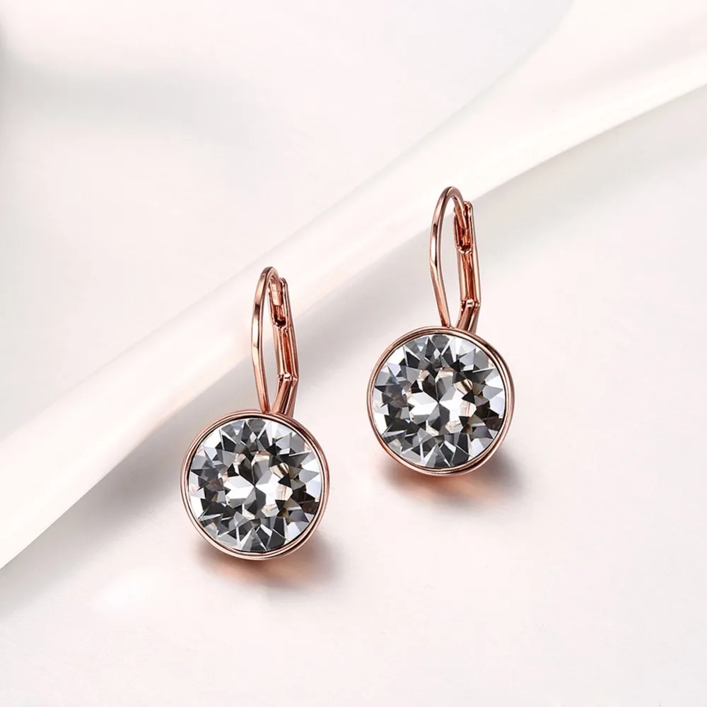 Модные Цветные Серьги с кристаллами Swarovski с родиевым цветным покрытием для женщин, ювелирный подарок XE2189