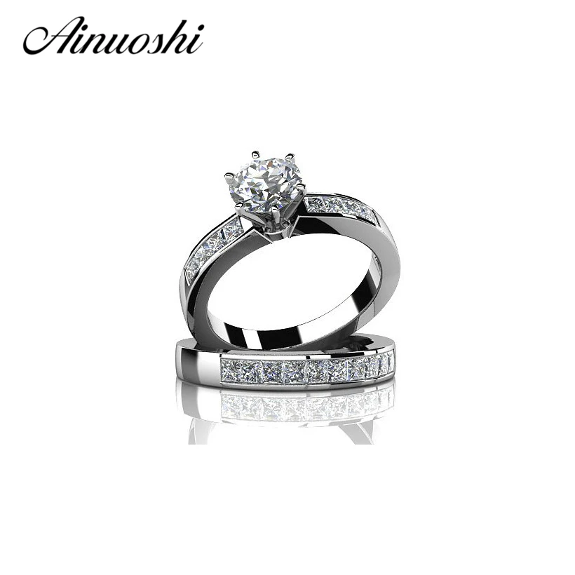 Горячее предложение набор обручальных колец из стерлингового серебра 925 пробы