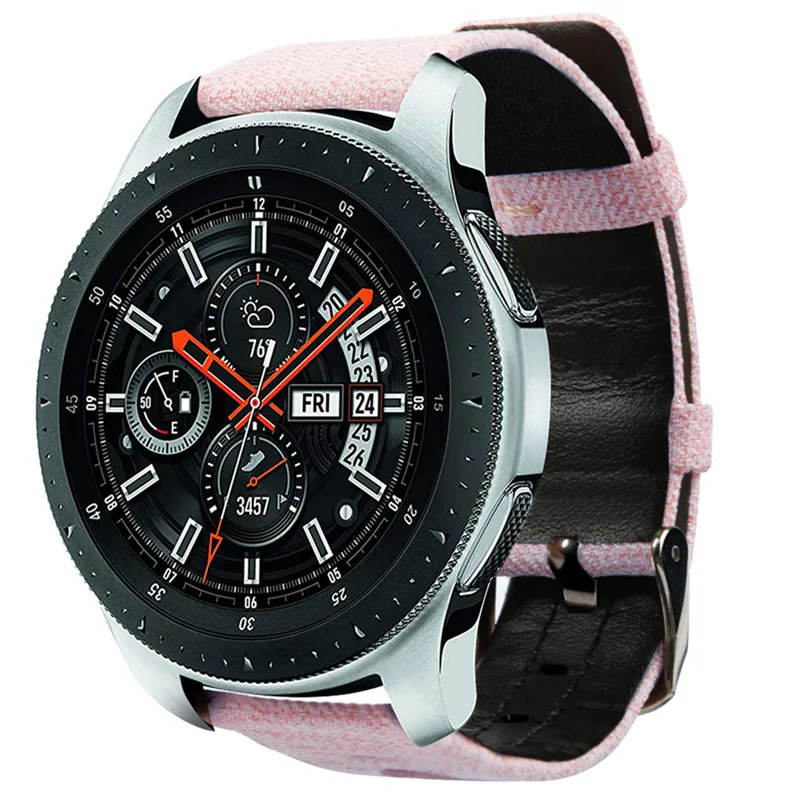 Нейлон+ кожаный ремешок для samsung Galaxy Watch 46 мм gear s3 frontier/Классический 22 мм ремешок для часов холст наручный ремень amazfit