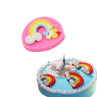 gadgets rainbow with cloud and stars silicone rubber flexible food safe mold fondant gum paste candy chocolatemold