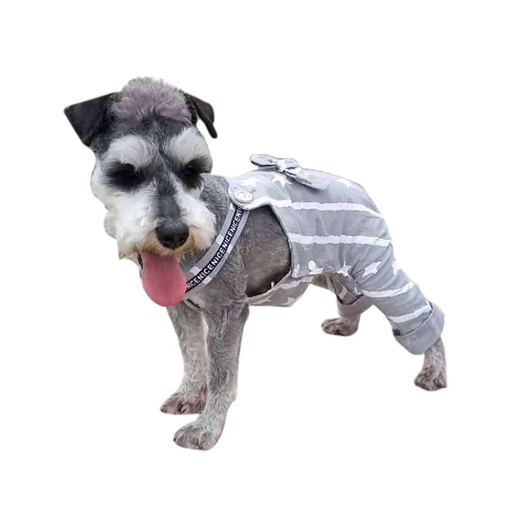Dog Jumpsuit Pet Cats Dog Spring And Summer Breathable Cute Star Printed Pet Dog Clothes York Pet Supplies Costume Roupa