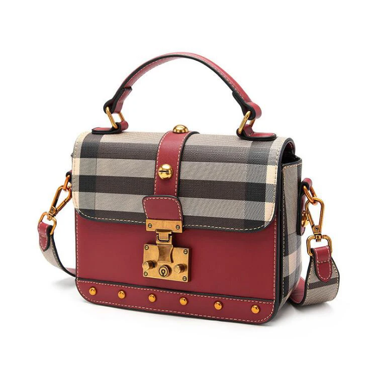 Feedo Plaid Button откидной крышкой высокое качество Dames Роскошные Сумки Для женщин сумка