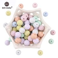 lets make 10pc 15mm baby teether grantie sesame beads perle silicone beads baby shower gift nursing accessories teething toys