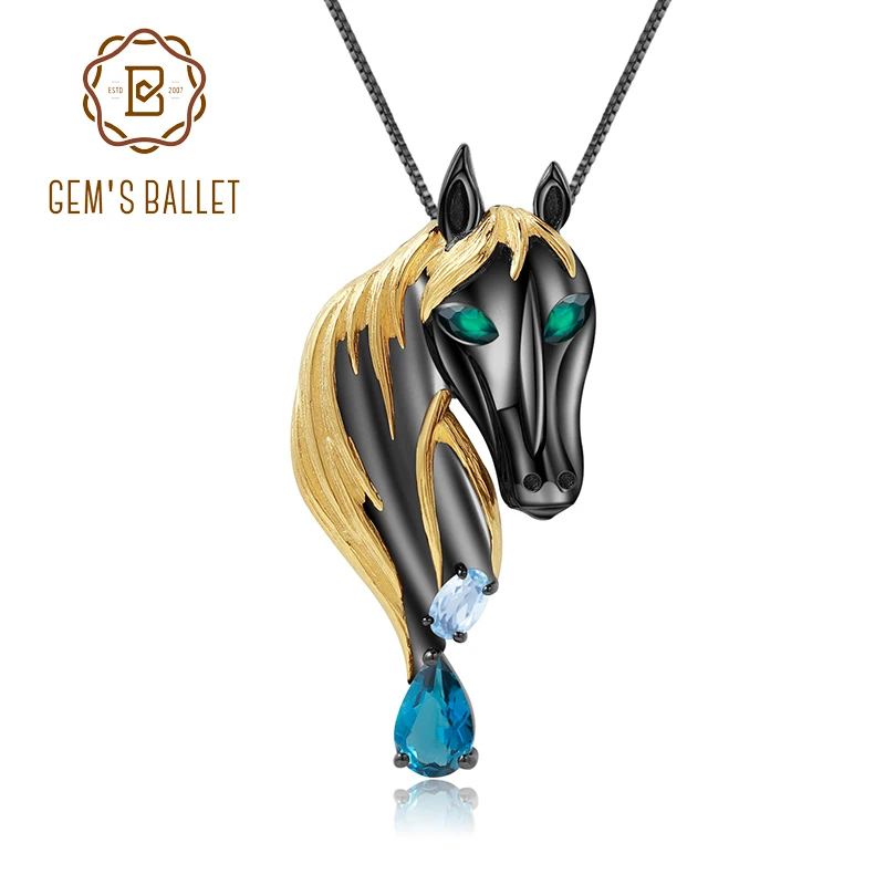 Женская Брошь в виде лошади GEM'S BALLET ювелирное изделие из серебра 925 пробы с
