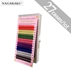 Ресницы для наращивания NAGARAKU радужные из искусственной норки, 27 коробок, 8 цветов, 16 линий