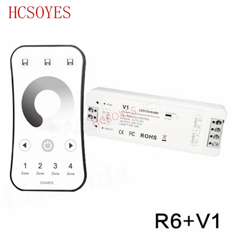 R6 + V1 DC5V 36V 2 4 г зоны RF Беспроводной сенсорный светодиодный диммер контроллер для