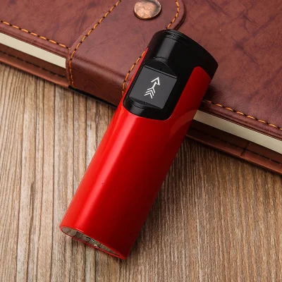 Red Творческий 2A Мощность банк прикуриватель с светодиодный фонарик Smart Touch Индукционная двойной дуги электронная USB Зажигалка Зарядное устройство Pal - Цвет: Red