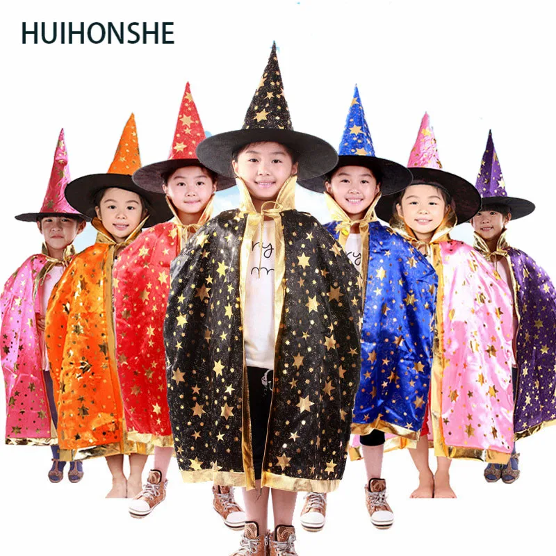 HUIHONSHE/Детские костюмы на Хэллоуин для мальчиков и девочек мантия ведьмы