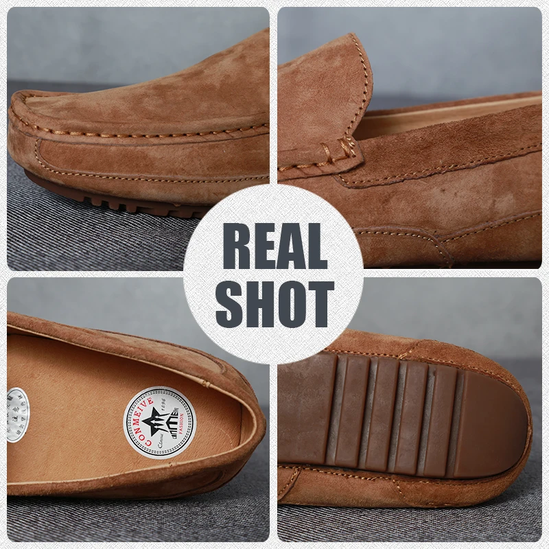 Продвижение Кожаные Мокасины Брендовая обувь Для мужчин Туфли без каблуков