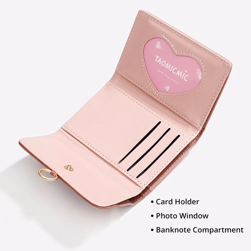 Женский маленький кошелек от известного бренда Taomicmic короткий из искусственной