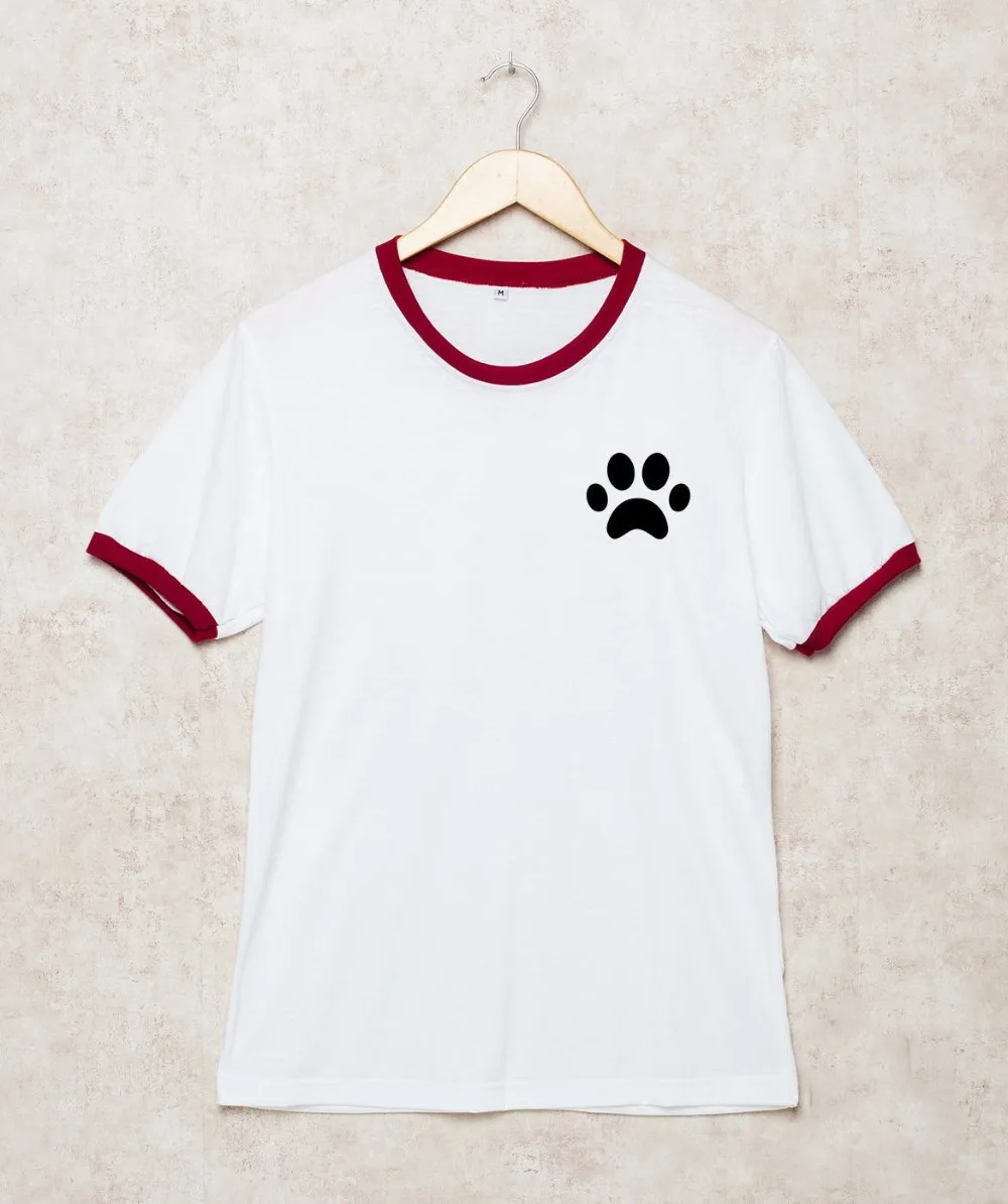 Футболка с принтом Собачья лапа | Женская одежда