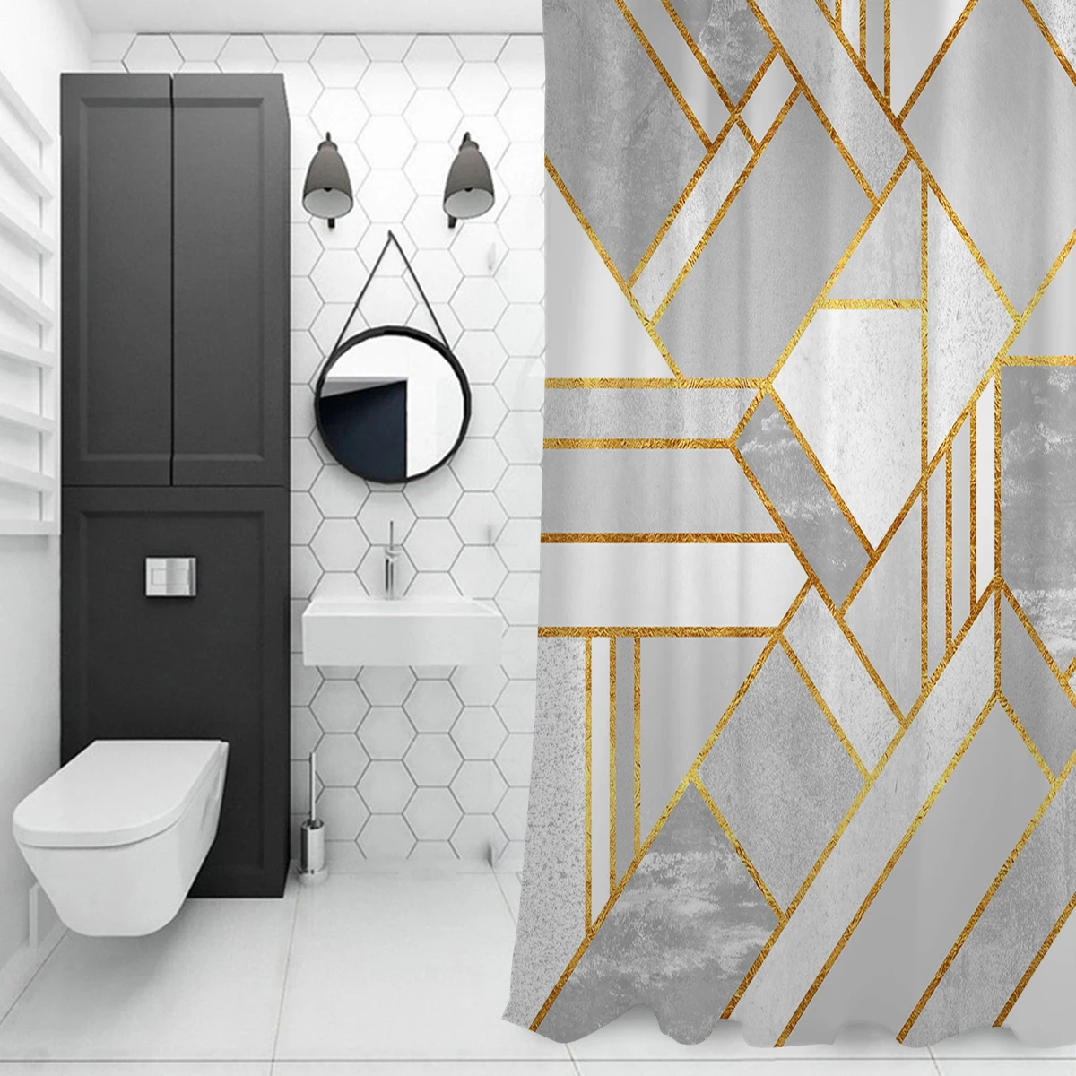 Очень длинные тканевые занавески для ванной комнаты Gold City комплекты декора с