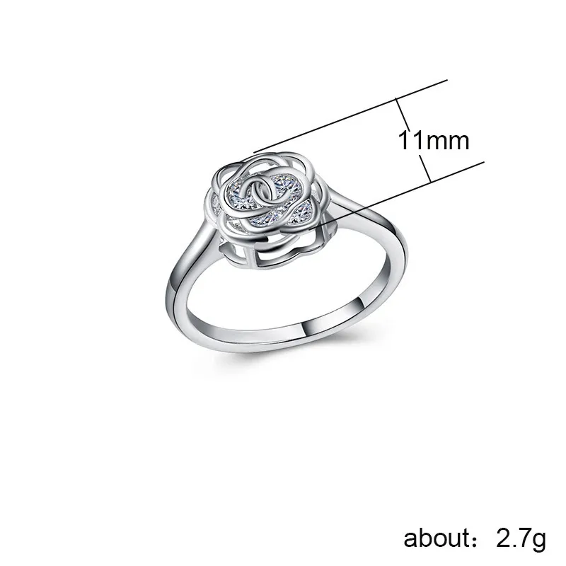 Visisap Rose Gold Цвет кольца для женщин Белый циркония инкрустация кольцо модное