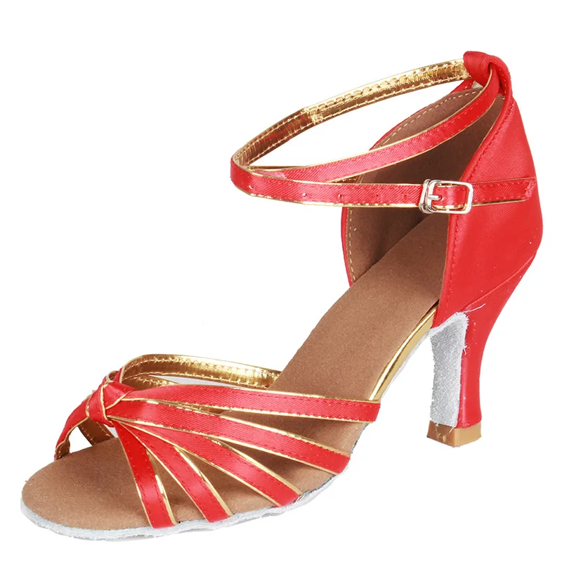 7CM Red Новинка; женские туфли для латинских танцев; женская обувь для танцев на шесте; туфли для бальных танцев на каблуке 7 см и 5 см; женская обувь для бальных танцев - Цвет: 7CM Red