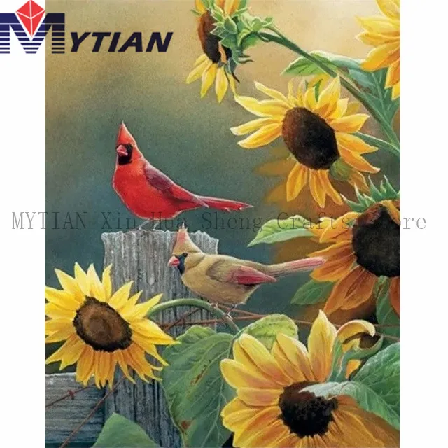 Подсолнухи и птицы 5d алмазная картина MYTIAN DIY Алмазная вышивка мозаика декорации