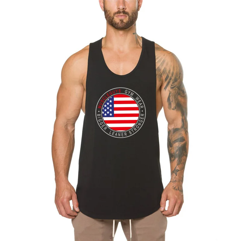 

Muscleguys New Arrival Bodybuilding Stringer Tank Top Mens Fitness Clothing Singlet Sportswear Muscle Tanktop Gyms Shirts