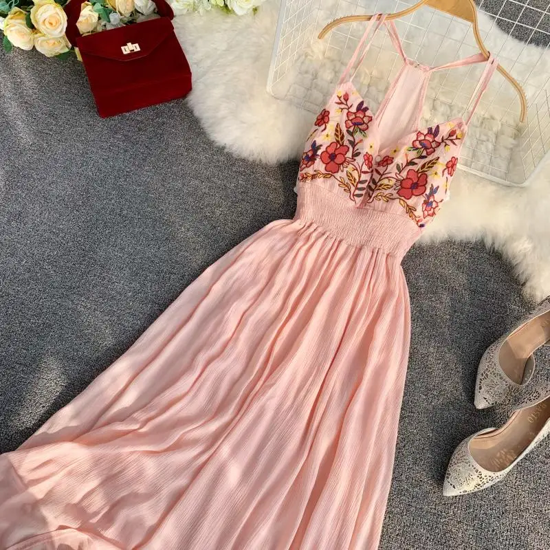 Женское пляжное платье ALPHALMODA, v-образный вырез в богемском стиле, с высокой спиной, цветочным принтом, узкой талией на лето