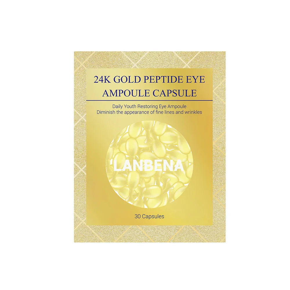24K Eye Serum Gold 24k золото пептид морщины ампулы капсулы Сыворотка для лица крем для век-старение Отбеливание, лечение акне лифтинг 30 зерна - Вес нетто: 24K Eye Serum