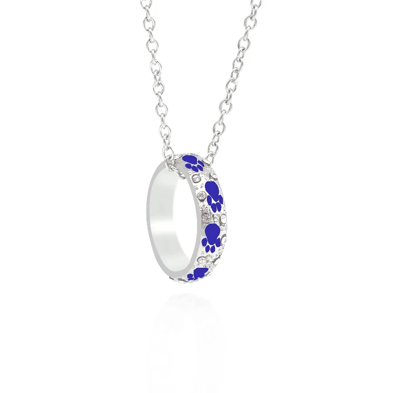blue paws necklace Массажная расческа котенка ожерелье с подвеской в виде собачьей лапки Для женщин цвета: золотистый, серебристый эмаль коготь животного ног печати Цепочки и ожерелья s и кулоны ювелирные изделия подарок для владельцы собак - Окраска металла: blue paws necklace