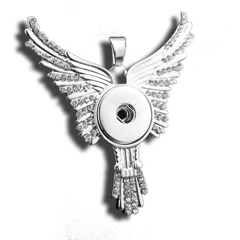 

Wholesale 223 wing Snap Button Jewelry Pendants Necklace Interchangeable Charm Jewelry For Women(fit 18mm button)