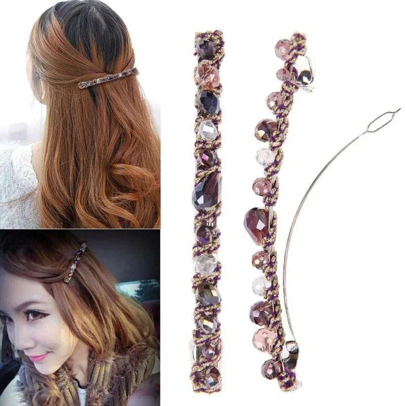 Женские заколки для волос цветные хрустальные стразы аксессуары Элегантные
