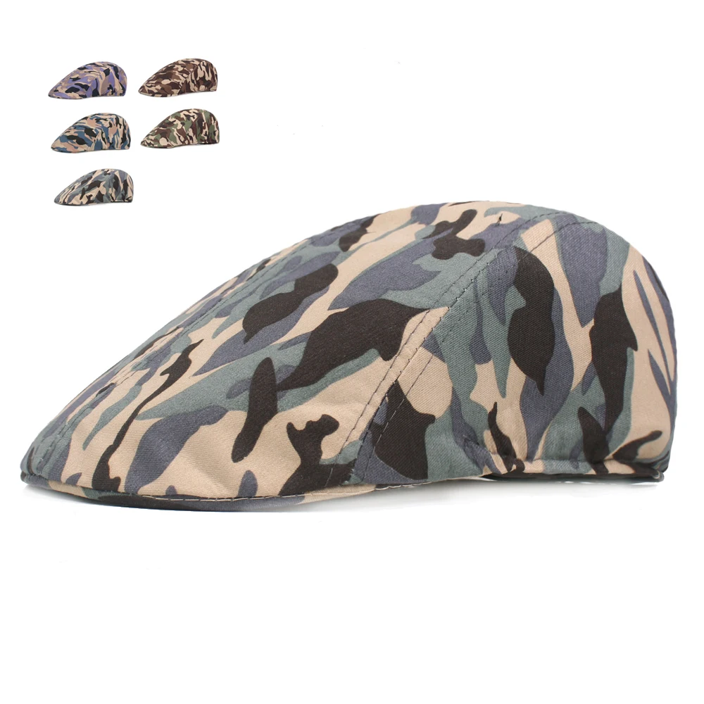 Кепка козырек камуфляжная для мужчин и женщин Повседневный хлопковый берет от