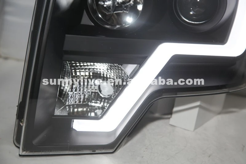 2013 до год для FORD F150 Raptor светодиодный полосная фара черный Корпус LF