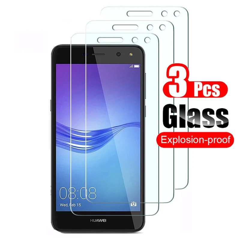 3Pcs Tempered Glass Screen Protector For Huawei Y5 Y6 2017 Shock Resistance Bubble Free Protective Film 9H Glass