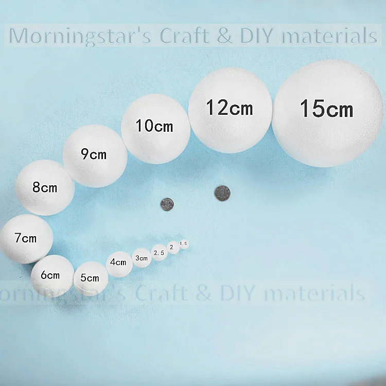 

1/2/4/5/6/7/8/9/10/12/15/18/20cm white Modelling foam ball Polystyrene Styrofoam craft Painted balls Christmas Decoration