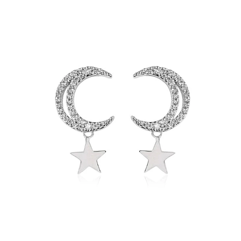 ROMAD Shinning Star Moon Серьги для женщин и девушек подарок на вечеринку ювелирное изделие