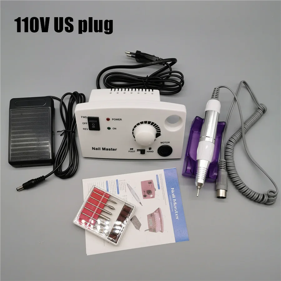 110V US plug 1Set 30000 об/мин машинка для маникюра, оборудование для ногтей, набор для маникюра и педикюра, электрическая пилка для ногтей с резаком, инструмент для ногтей - Цвет: 110V US plug 1Set