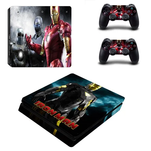 YSP4S-1330 Мстители Капитан Америка PS4 тонкая кожа Наклейка для playstation 4 консоли и 2 контроллеров PS4 Slim Skins Наклейка виниловая - Цвет: YSP4S-1330