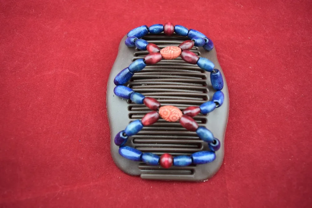 

Navy blue Burgundy flower beads comb 20pcs/lot professional work lady hair accessory classical comb hot sale for woman