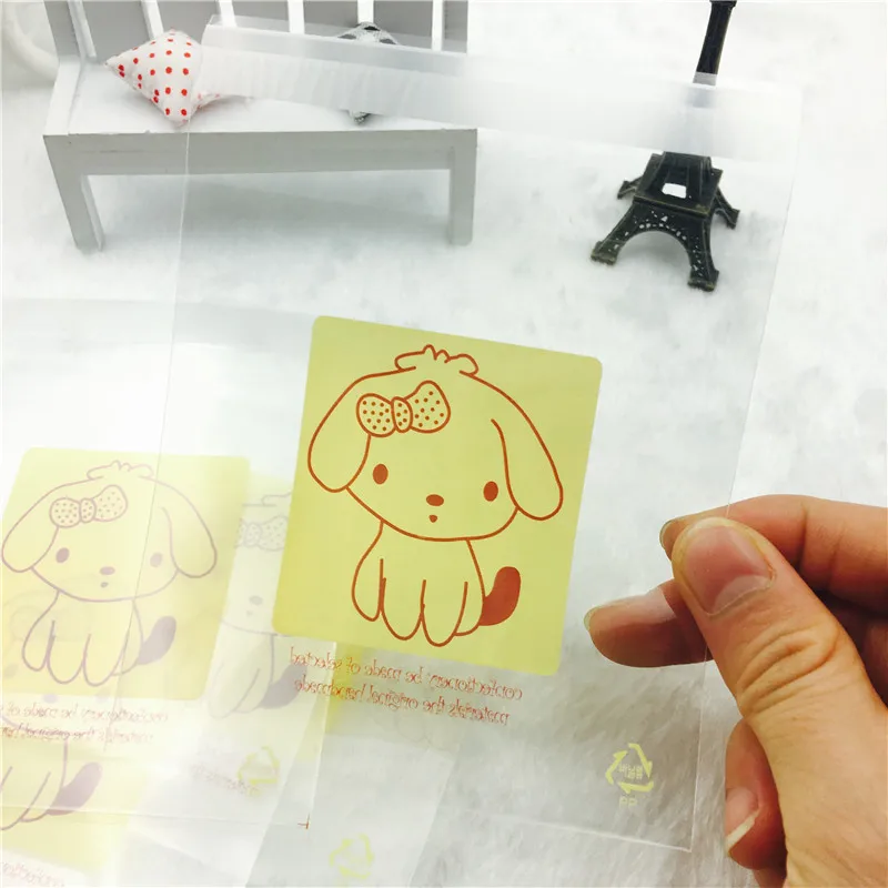 100 шт. прозрачные самоклеящиеся пластиковые пакеты для печенья собачья сумка