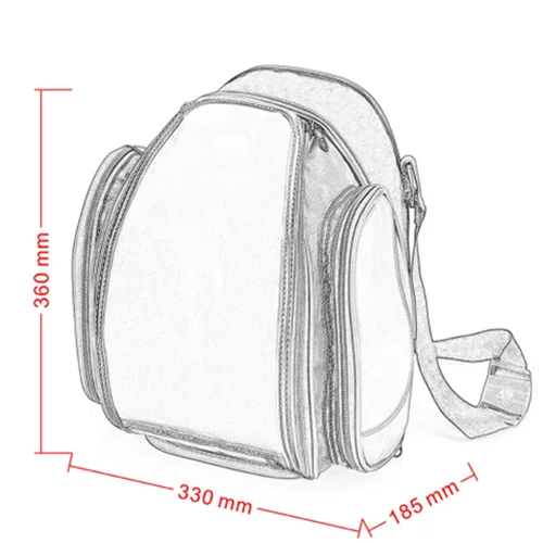 Universal Motorcycle Luggage Bag Saddle Bags Motorbike Racing Backpack Helmet Tank Travel Tail Black And Red |