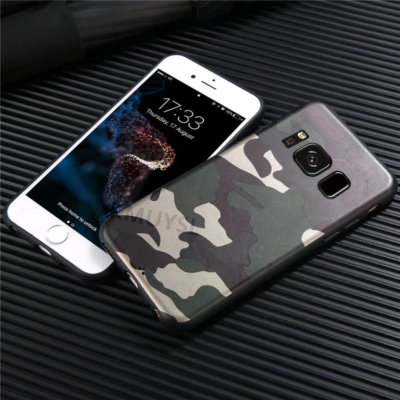 Камуфляж мягкий чехол для samsung Galaxy A6 A7 A8 A9 J4 J6 S8 S9 плюс J8 J2 Core A3 A5 J3 J5 J7 S7 Edge Note 8 9 чехол