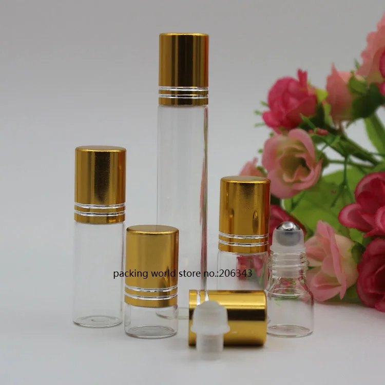 1ML2ml3ml прозрачная стеклянная бутылка со стальным стеклянным шариком рулон на