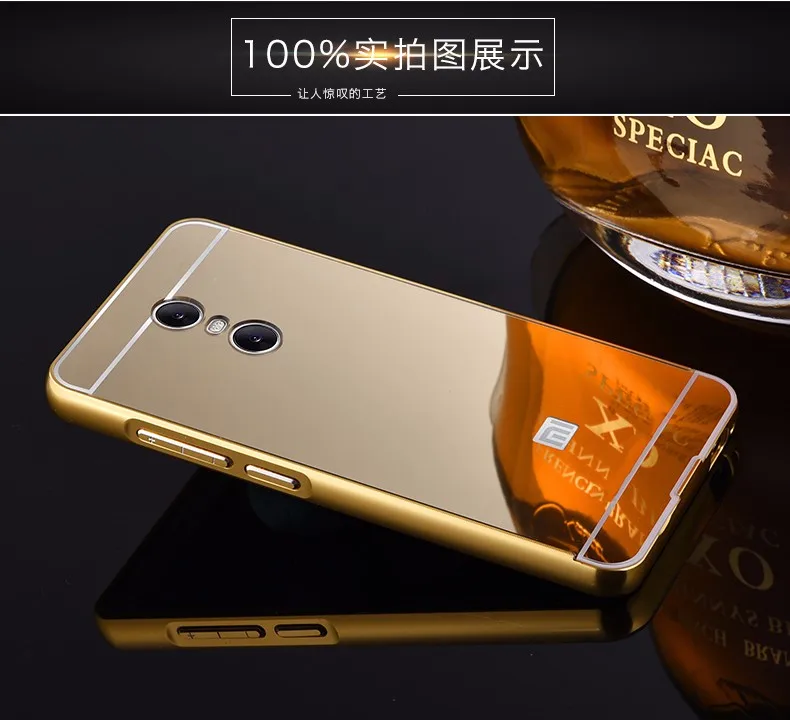 Металлический зеркальный корпус для Xiaomi Redmi Note 4 Pro Prime/Note 4X зеркальная задняя панель из поликарбоната Алюминиевая Рамка металлический чехол